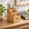 Lifestyle scene of Three-Tier Bamboo Desktop Organizer