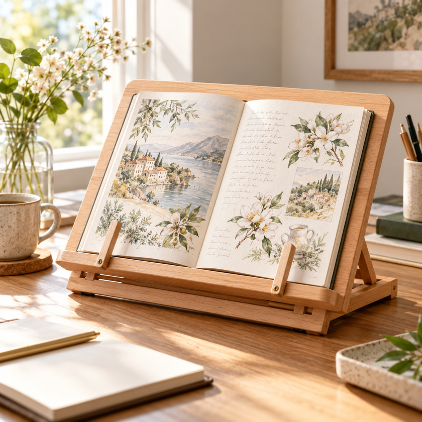 Foldable Beechwood Book Stand
