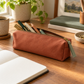Lifestyle scene of Terracotta Canvas Pencil Pouch