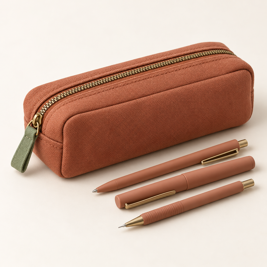 Product hero of Terracotta Canvas Pencil Pouch